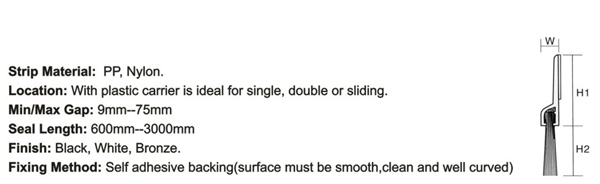 Door Brush DB603 with Plastic carrier