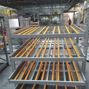 China Yellow / Blue Carton Flow Rack Warehouse Gravity Flow Roller Rack Systems on sale