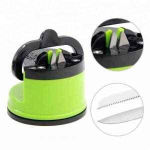 China Round Double Kitchen Knife Sharpener With Suction Pad , Blister Packing on sale