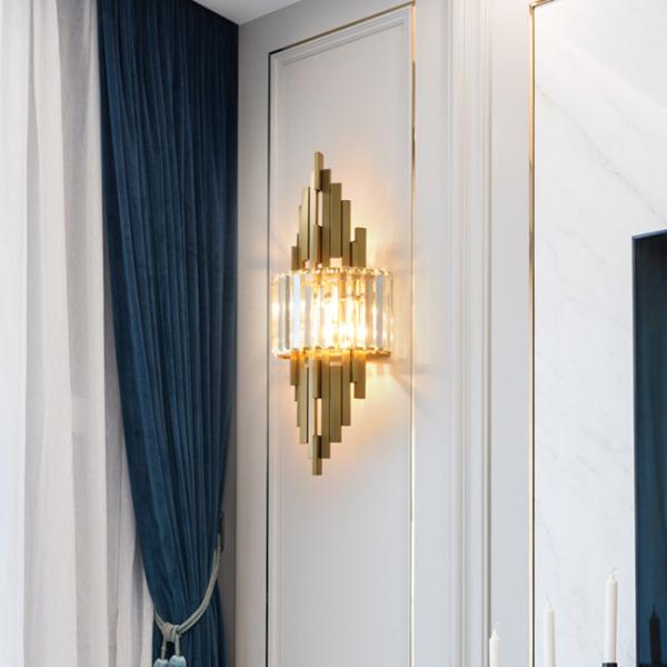 Stainless Steel Crystal Modern Wall Light Wedding Residential Customized