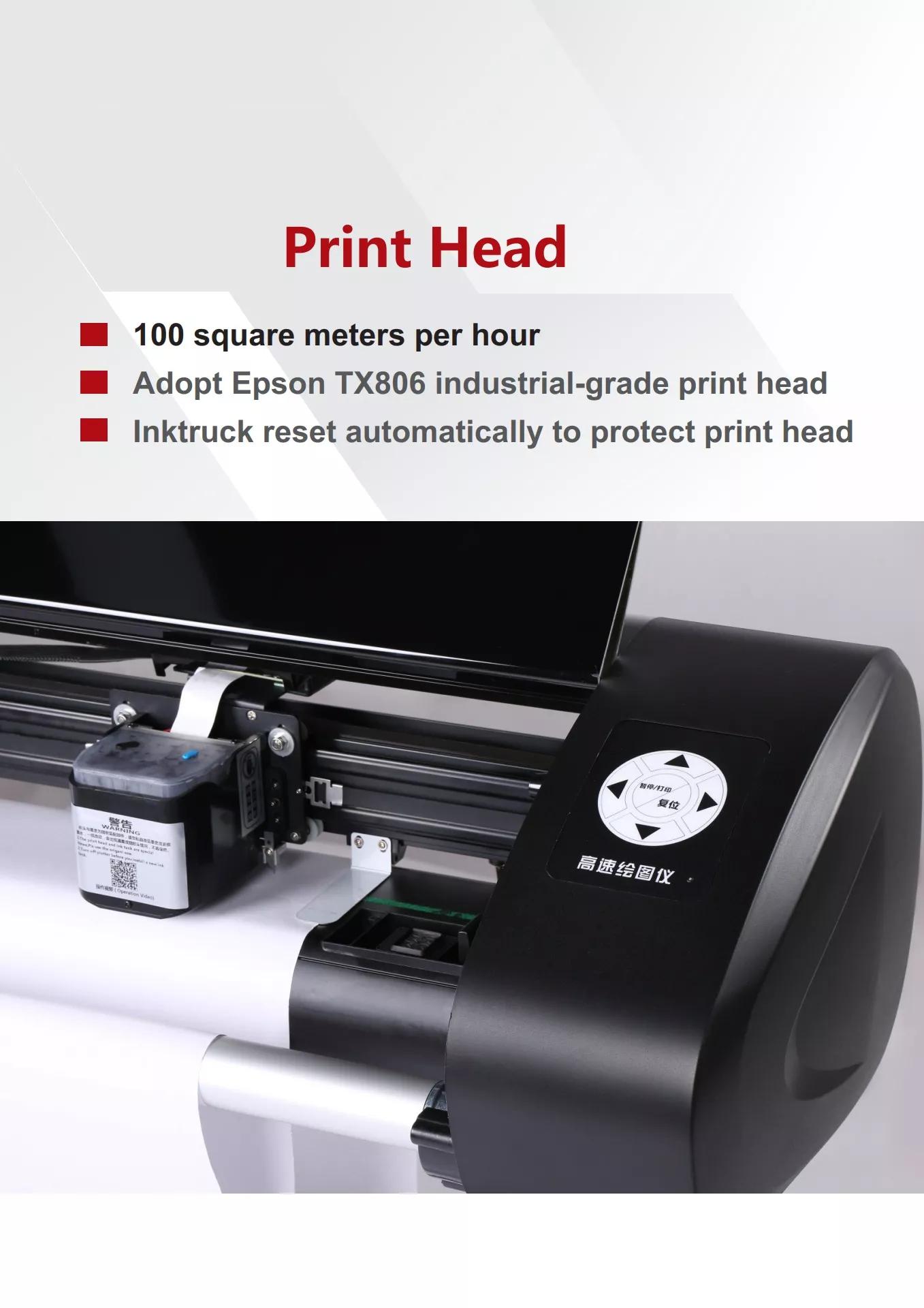 Refillable Continuous Big Ink Tank Printing Plotter with Cutting Blade and HPGL Support