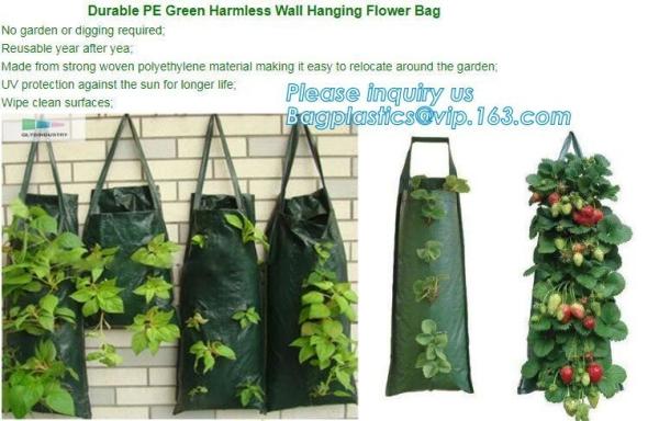 Quality 4 Pockets Permeable Non-woven fabric 26x65cmx1mm Vertical Wall Planting Bag for flower vegetable lettuce ferns, bagease for sale