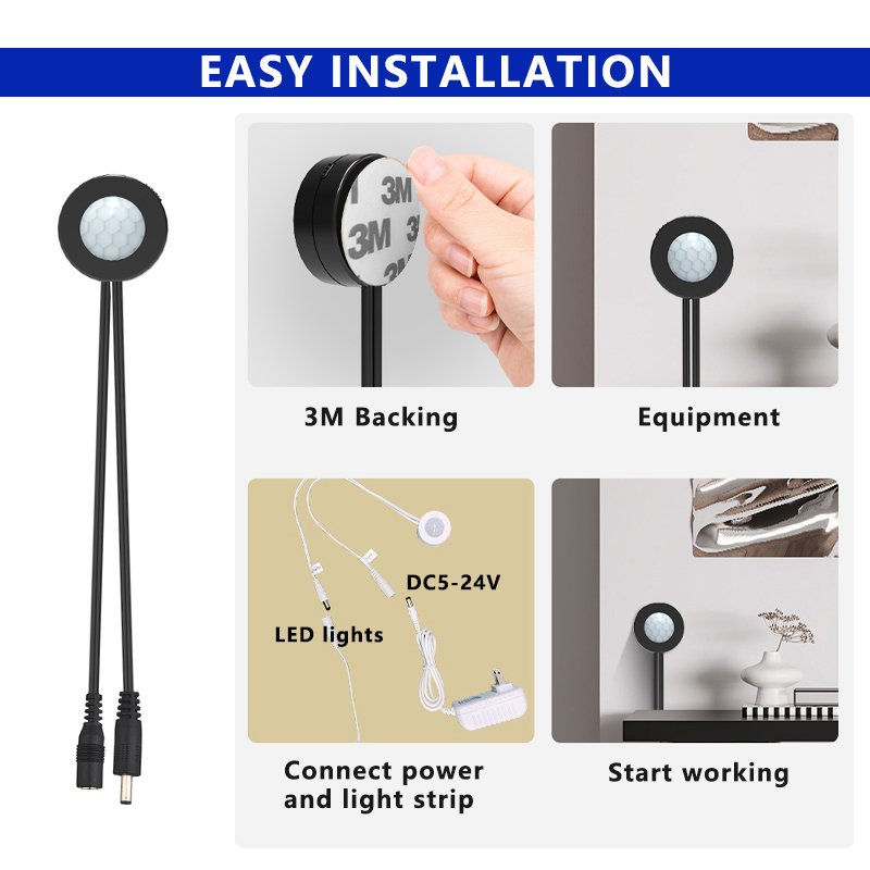Body PIR Motion Sensor Switch Auto Delay For LED Strip Light
