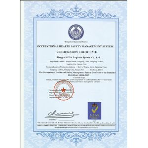 Jiangsu NOVA Intelligent Logistics Equipment Co., Ltd. Certifications