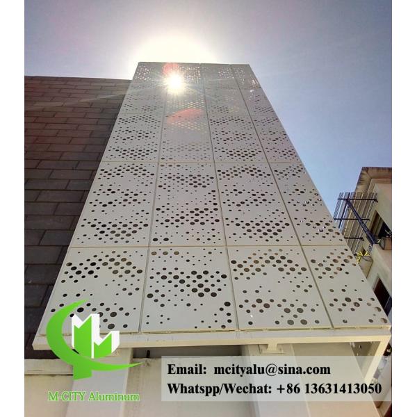 Powder Coated Perforated Aluminum Facade Cladding Customized Metal Facade Panel