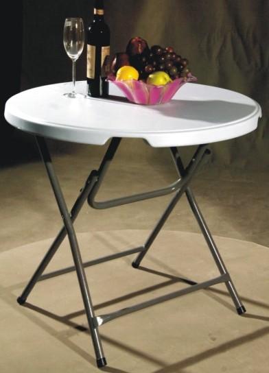 Quality standing round folding table/round foldable HDPE table furniture for sale