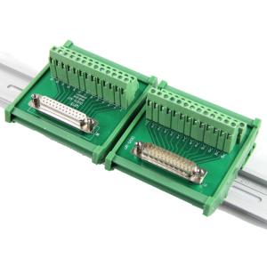 China DB25 Single End Connectors D Sub 25 Pin Terminal Block Breakout Board DIN Rail on sale