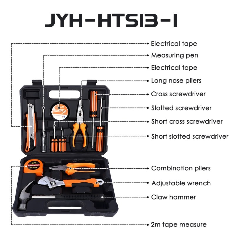 JYH-HTS09-05 9 In 1 Craftsman Household Tool Set with hard case