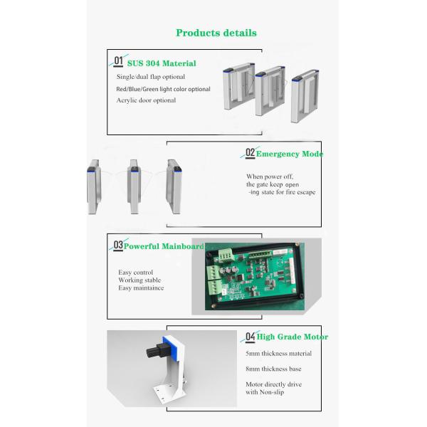 High Security Durable Flap Speed Barrier Gate Card Scan Flap Barrier Metro Gates