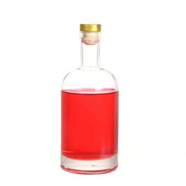 Quality Custom Clear Vodka Empty Glass Wine Bottles With Cork Lid 750ml 500ml 375ml for sale