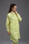 Anti Static ESD labcoat smock Resuable Class1000 with straight open zipper stand