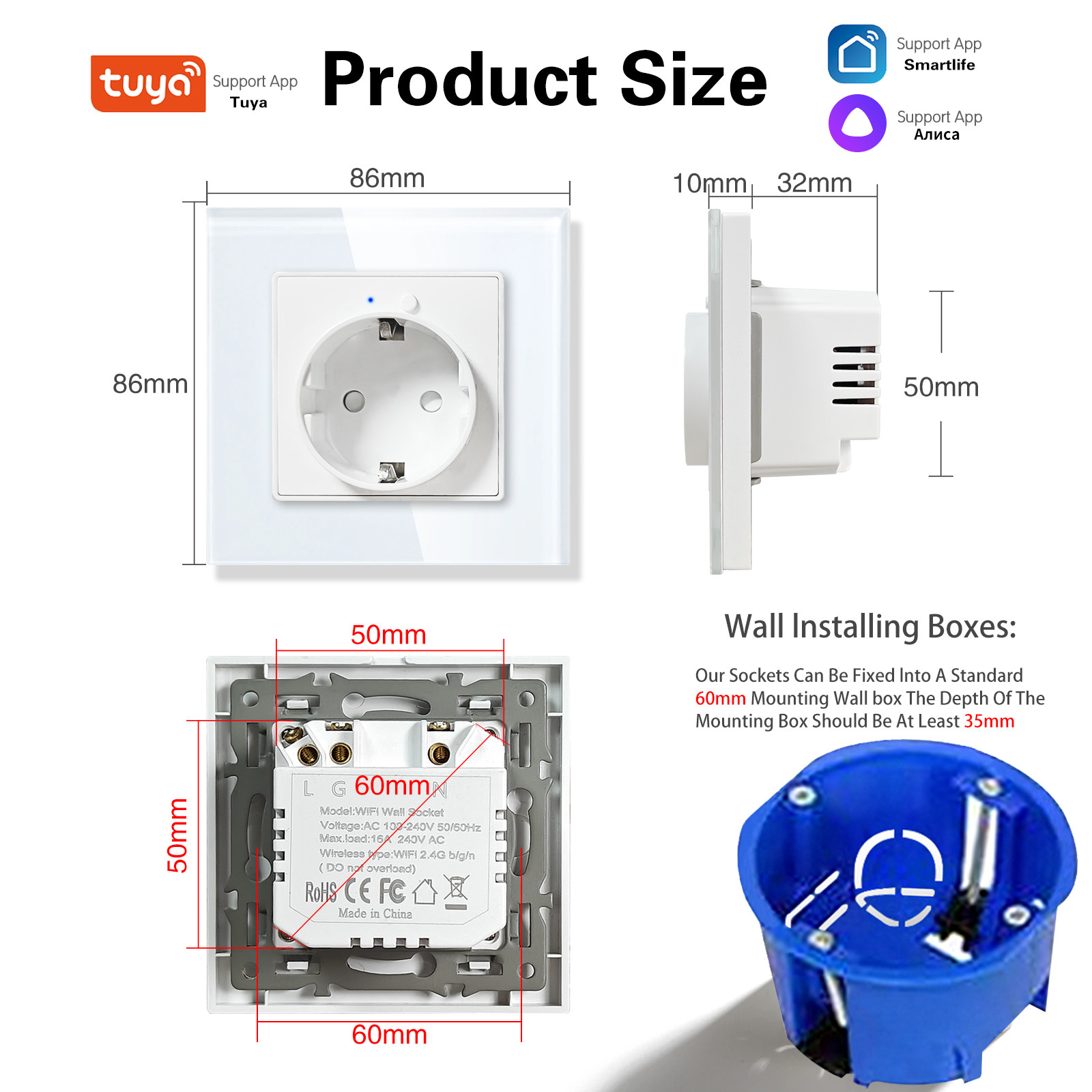 WIF Smart Power Outlet Remote Control Zigbee Outlet Socket Power Monitoring