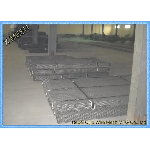 High Tensile Woven Mining Screen Mesh Square Hole 2.0mm Wire Diameter With Hooks