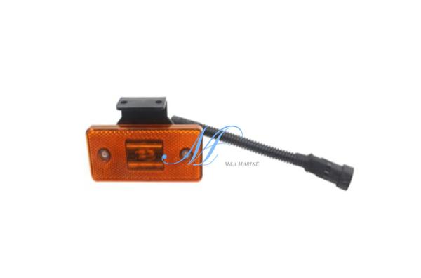 Quality 3023 Amber color 4 LEDs 12V or 24V side marker light clearance lamp with PP bracket for sale