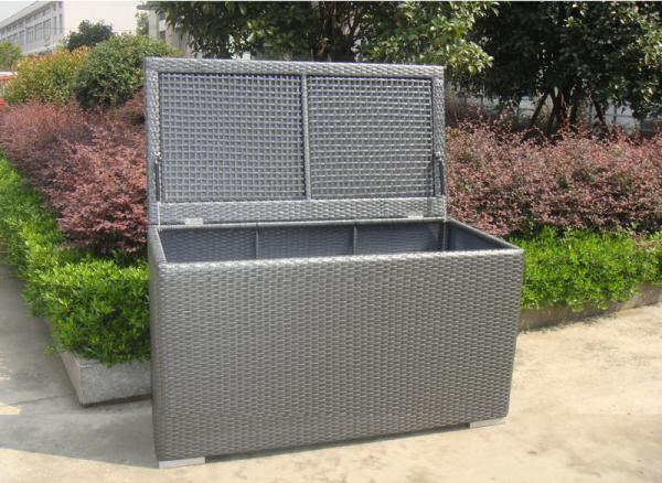 Quality Aluminum Frame Grey Plastic Wicker Storage Box 120 x 60 x 85cm for sale