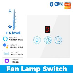 Buy cheap Glomarket Tuya Wifi Fan Light Switch Touch 3 In 1 Switch 5 Speed Adjustment Ceiling Fan Switch For Alexa Google Home product