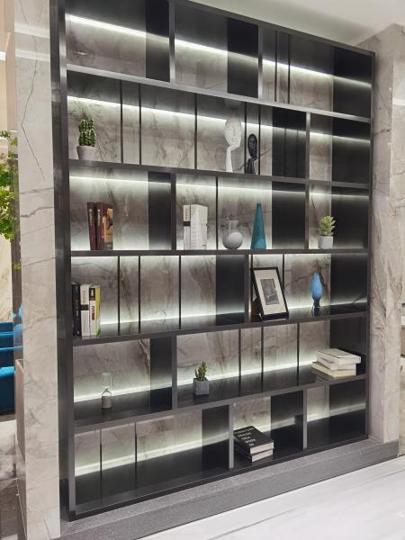 Quality MDF Glossy Glass Retail Display Cabinet Showcase Furniture Set for sale