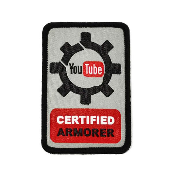 Quality Garment Damask Woven Label Patch , Custom Velcro Backed Patches for sale