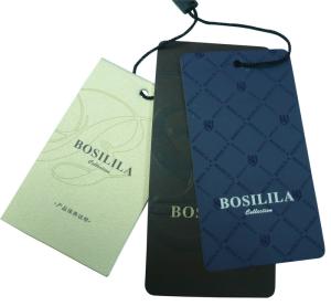 China Coated Paper Clothing Hang Tags, Custom Garment Tag Silk Screen / Offset Printing on sale