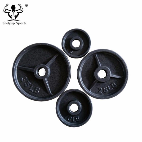 Quality Power Training Cast Iron Weight lifting Weight Plates with 3 Flanges for sale