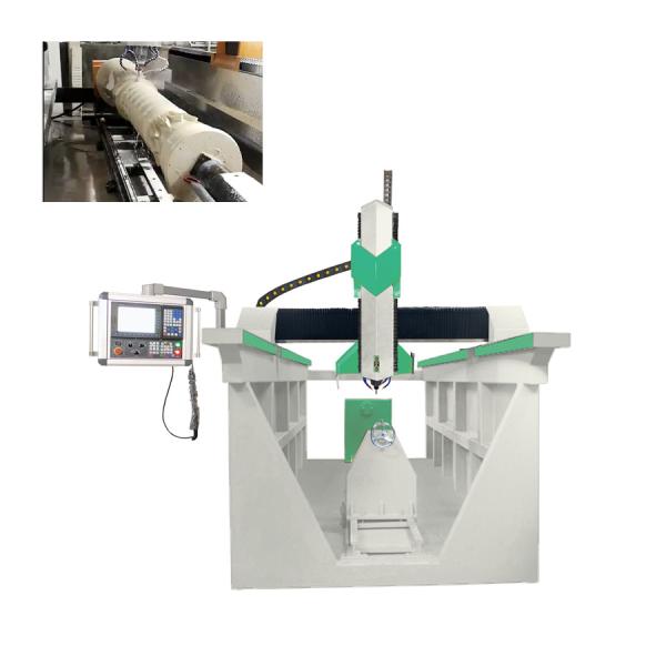 Quality Double Spindles 1800x4600x2150mm CNC Stone Carving Machine For Column for sale