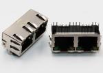 PCB Mount Cat5 Multi Port 1 x 2 Shielded R / A 8P8C With Yellow / Green LED