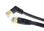 1 M Right Angle Cat 6 Ethernet Network Cable / Flat Patch Cord Black Color
