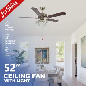 Remote Control 52 Inch Decorative Farmhouse Ceiling Fan With 5 Lights