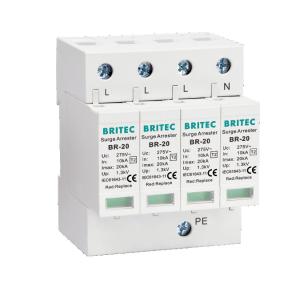 Buy cheap BR-20 4P Class 2 Surge Protective Device Lightning Arrester 3 Phase Thunder SPD type 2 surge protection device Überspannung schutz product