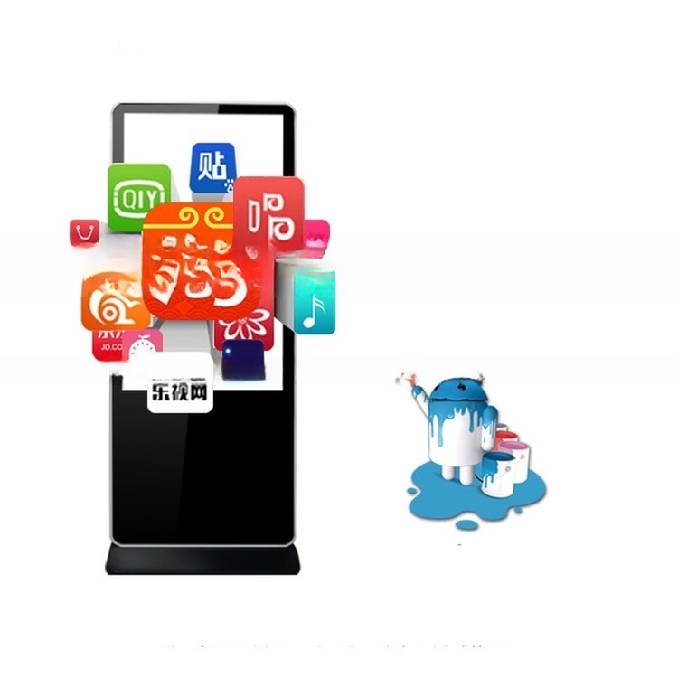 Free standing 43" inch Android WIFI network LCD LED signage AD player display with rotating screen function