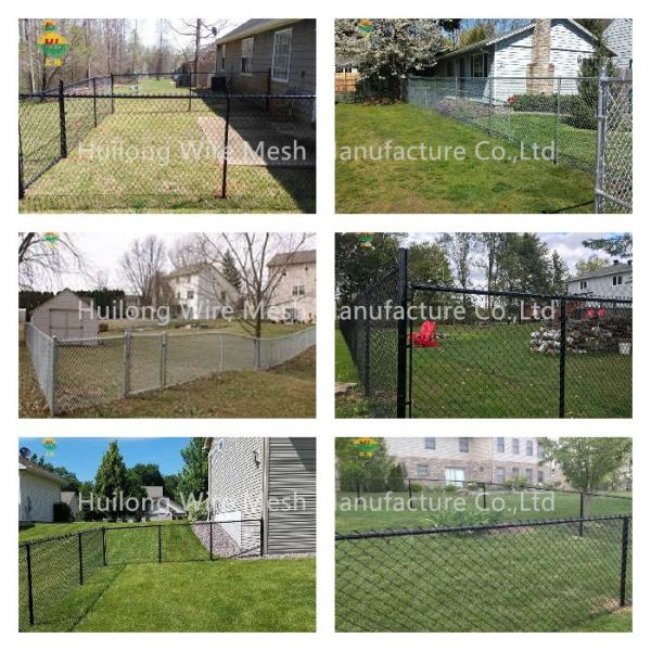 6 Ft H X 50 Ft W 9 Gauge Black Steel Chain Link Fence With Mesh Size 2 Inch