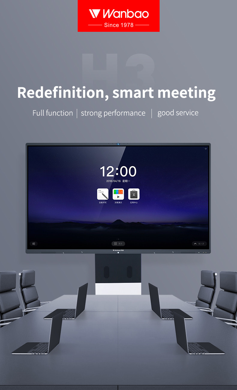 86 Inch Smart Interactive Flat Panel 4K Digital Classroom Dual System