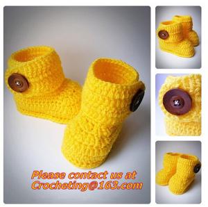 China Cute Toddler Unisex Baby Infant Handmade Crochet Knit Colored Cartoon Socks Crib Shoes on sale