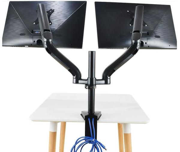 OEM LCD Monitor Lift , Telescopic Multi - Function Alloy Dual-Screen Display