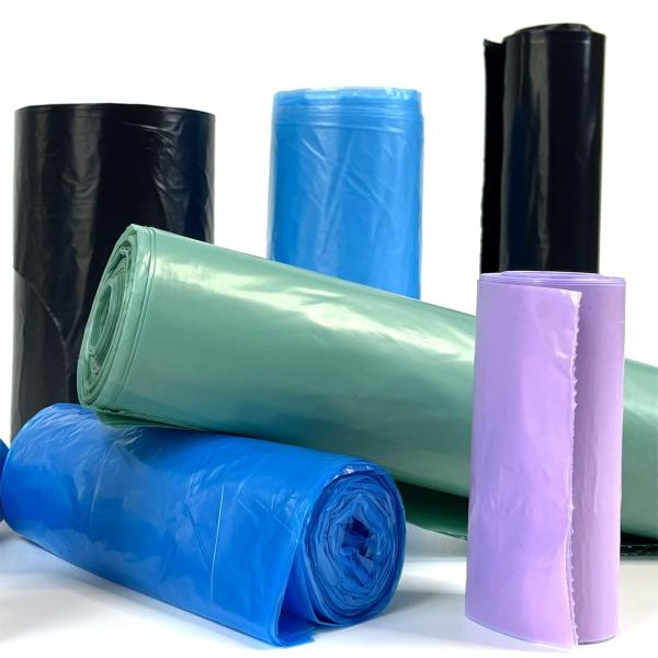 Offset Printing Surface Handling LDPE Plastic Trash Bag on Roll for Beige
