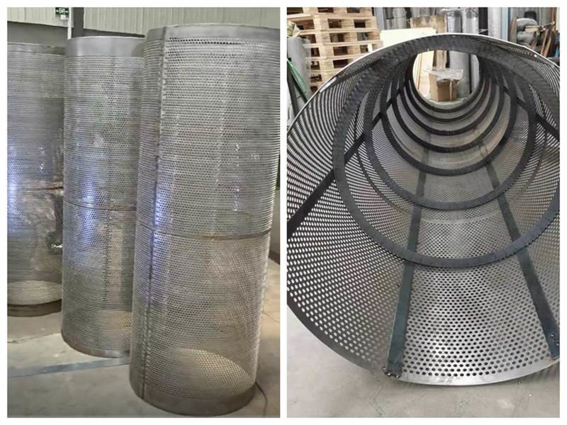SS316L Perforated Metal Filter Screen Mesh Cylinder anti rust With Fine Flange