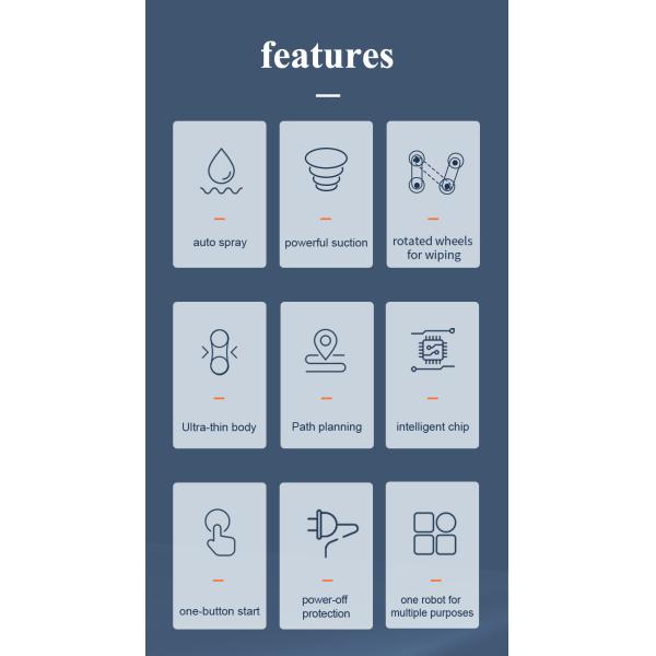 24V 72W Window Cleaning Robot with 2800Pa Suction