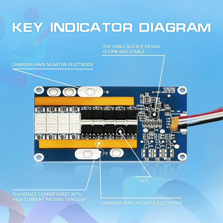 3s 12.75v 5 - 80A Lithium Battery Pack BMS With Balance Function For Solar Street Light