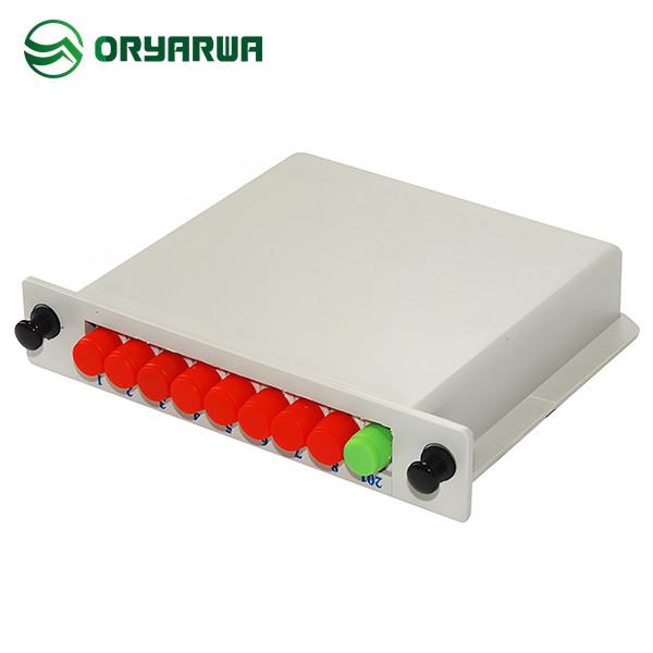 Quality FC UPC 1X8 Fiber Optic Cassette PLC Splitter ABS Material for sale