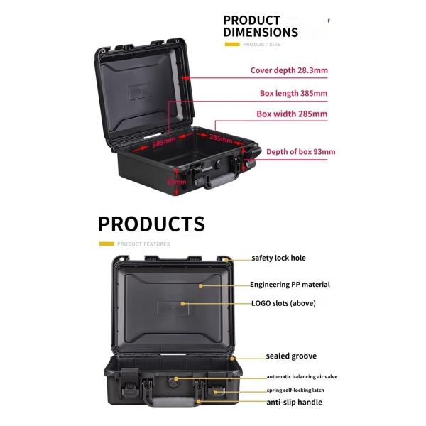 450x360x190mm IP67 Waterproof Tool Storage Case with 428x362x176mm Inner Size and 2.65KG Weight