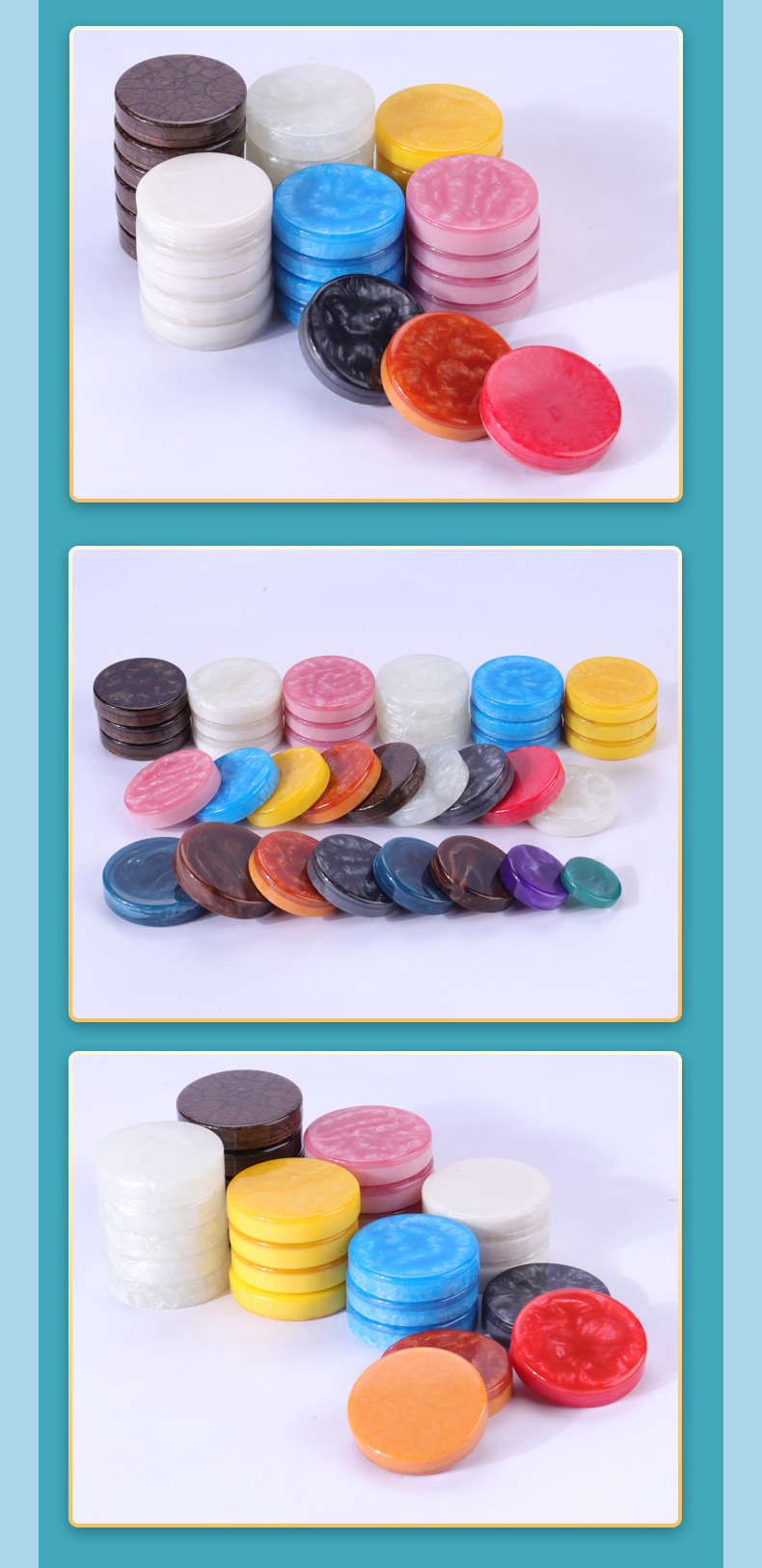 2 Inch 50mm 2 In 1 Colorful Backgammon Set , Marble Backgammon Checkers Set