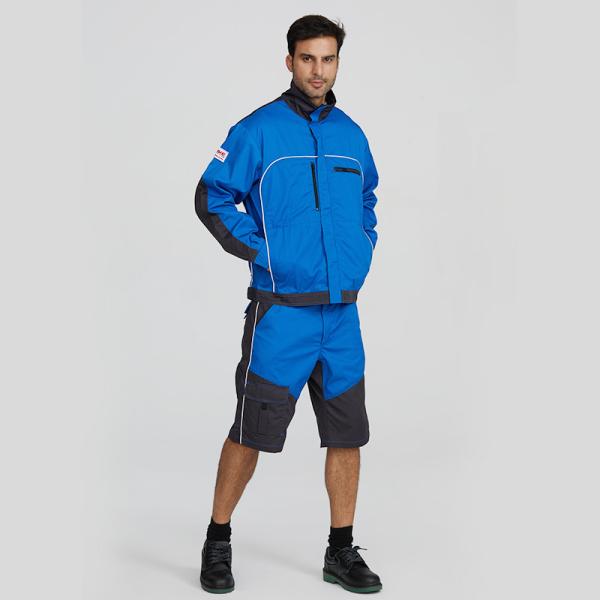 Customized Fluorescent Flame-Resistant Work Suits Colorblock Durable Breathable