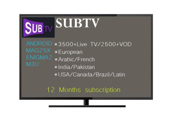 Quality Best IPTV German Europe SUBTV Account 3500+ Channels Free IPTV Software Download for sale