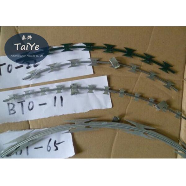 Electric Galvanized PVC Coated Razor Wire With Sharp Blade Garden Security Fencing