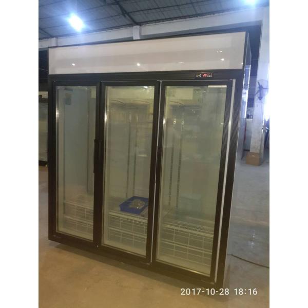 Aluminum Alloy Frame Glass Door Freezer In Supermarket 1550L 220v