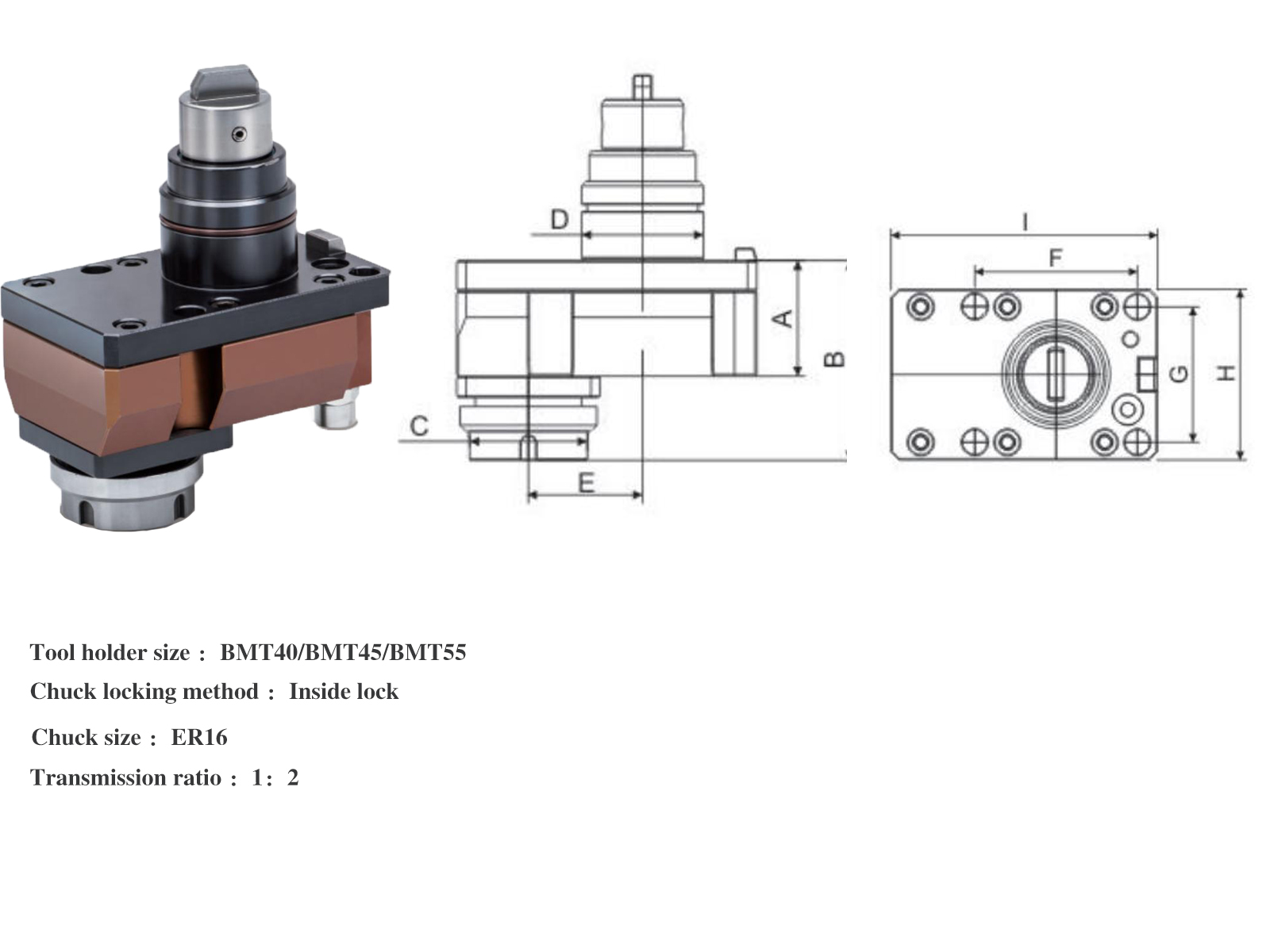 Multiangular Driven Tool Holder With External Locking Chuck Clamping Method
