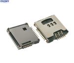 Metal Flip Micro Sim Card Connector , MS / Memory Card Socket Rated Current 0.5