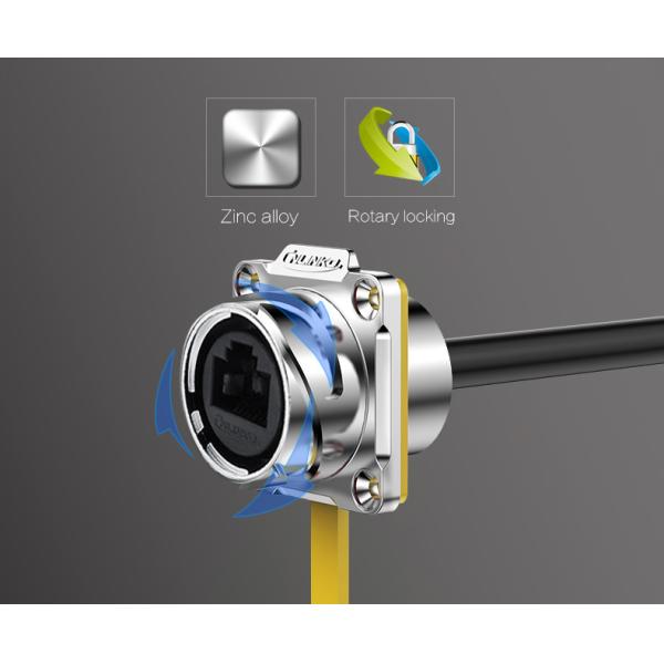 Metal Cover 8p8c Panel Mount Ethernet Modular Jack Metal Shielded Network CAT5 DH-24-RJ45 Connector