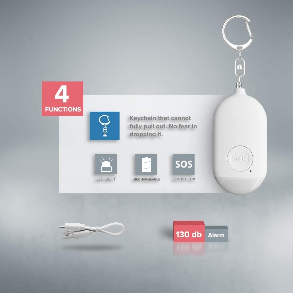 130db sound keychain alarm Security self defense weapons Emergency elderly personal alarm with led flashlight