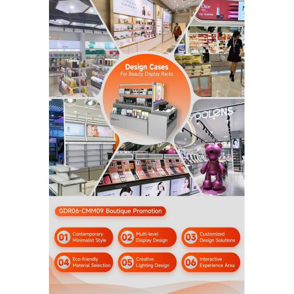 GDR06-CMM09 Retail Display Stand with 40mm Soft Film Light Box and LED Strips for Fashion Boutique